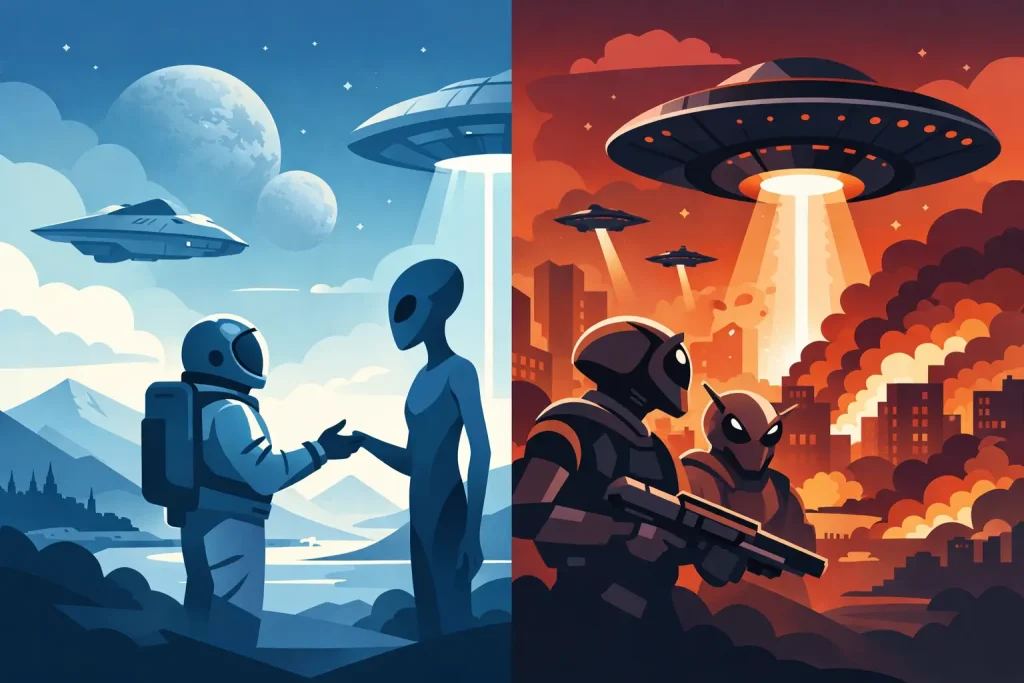 First Contact Fiction vs Alien Invasion